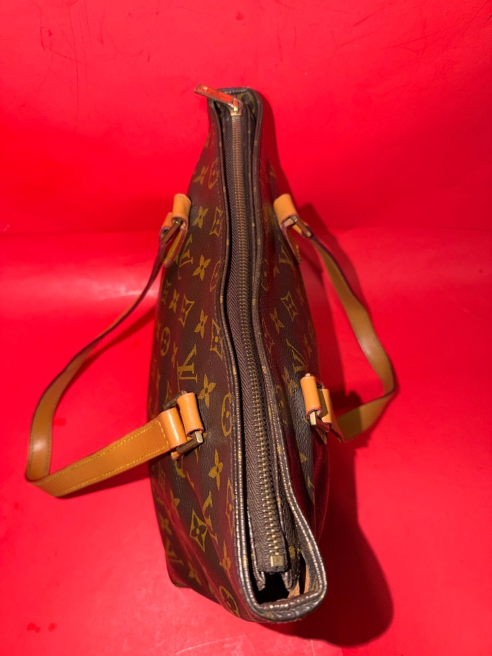 Louis Vuitton Monogram Canvas Tote in Brown with Tan Straps - Picture 5 of 11